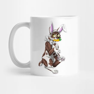 Bobtail BunnyCat: Chocolate Bicolor Tabby (White) Mug